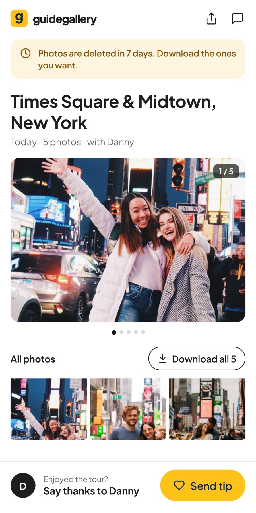 Guest gallery page: Times Square and Midtown, New York, 5 photos with Danny